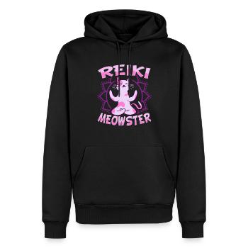 Reiki Energie Katze für einen Reiki Heiler - Männer Premium Bio Hoodie - Schwarz - Vorne - Nico (187cm)