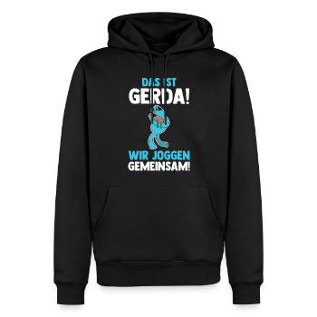 C’est Gerda nous courons ensemble Paresseux - Sweat à capuche Premium bio Homme - noir - Devant - Nico (187cm)