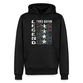 GEBURTSTAG LEGEND 1993 BORN - Männer Premium Bio Hoodie - Schwarz - Vorne - Nico (187cm)