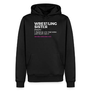 Lutte - Sweat à capuche Premium bio Homme - noir - Devant - Nico (187cm)