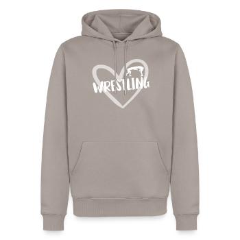 Wrestling - Männer Premium Bio Hoodie - Taupe - Vorne - Nico (187cm)