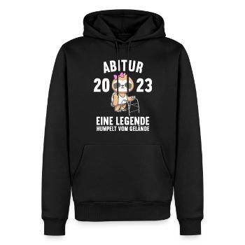 Ein echte Legende verlässt Gelände Abitur Abi 2023 - Männer Premium Bio Hoodie - Schwarz - Vorne - Nico (187cm)
