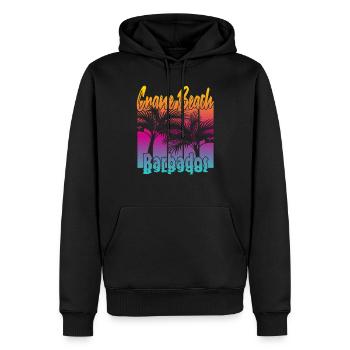 Crane Beach Barbade - Sweat à capuche Premium bio Homme - noir - Devant - Nico (187cm)