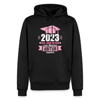 Abitur 2023 Das Jahr in dem coole Mädchen Abi mach - Männer Premium Bio Hoodie - Schwarz - Vorne - Nico (187cm)