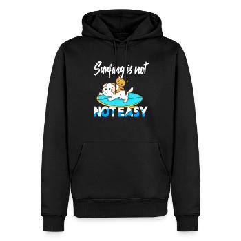 Surfing is not easy - Men’s Premium Organic Hoodie - black - Front - Nico (187cm)