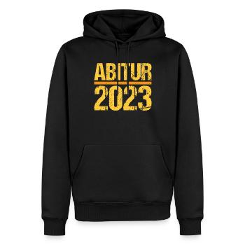 Abitur Gymnasium Damen und Herren Abi 2023 - Männer Premium Bio Hoodie - Schwarz - Vorne - Nico (187cm)