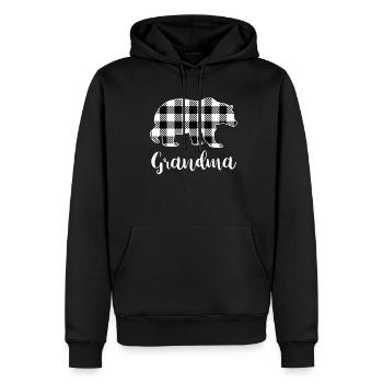 Grandma Bear - Männer Premium Bio Hoodie - Schwarz - Vorne - Nico (187cm)