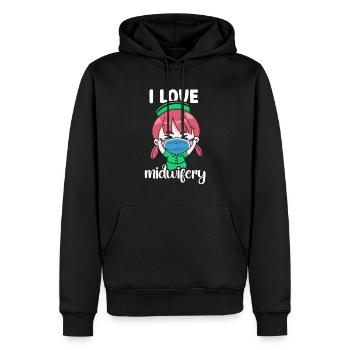 Ich Liebe Hebammenwesen Geburtshilfe Beruf Hebamme - Männer Premium Bio Hoodie - Schwarz - Vorne - Nico (187cm)