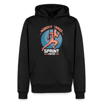 Personne ne s’en soucie Sprint sprint plus rapide - Sweat à capuche Premium bio Homme - noir - Devant - Nico (187cm)
