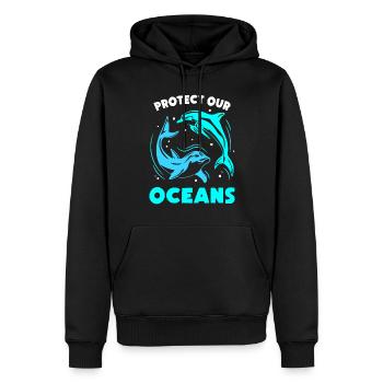 Protège nos océans Sea Ocean Protection Lake - Sweat à capuche Premium bio Homme - noir - Devant - Nico (187cm)