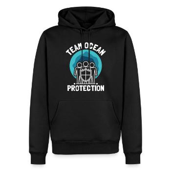 Team Meeresschutz See Ocean Protection Meer - Männer Premium Bio Hoodie - Schwarz - Vorne - Nico (187cm)