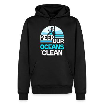 Haltet Unsere Ozeane Sauber Ocean Protection See - Männer Premium Bio Hoodie - Schwarz - Vorne - Nico (187cm)
