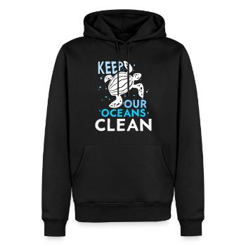 Haltet Unsere Ozeane Sauber Ocean Protection See - Männer Premium Bio Hoodie - Schwarz - Vorne - Nico (187cm)