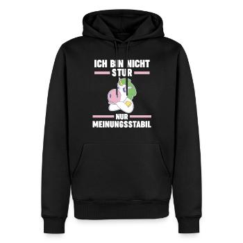 Ich Bin Nicht Stur Ich Bin Meinungsstabil Einhorn - Männer Premium Bio Hoodie - Schwarz - Vorne - Nico (187cm)