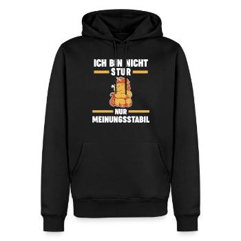 Ich Bin Nicht Stur Ich Bin Meinungsstabil Einhorn - Männer Premium Bio Hoodie - Schwarz - Vorne - Nico (187cm)
