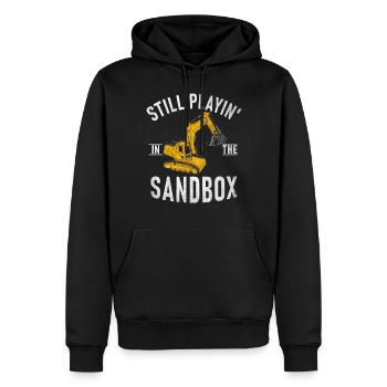 Funny construction workers & construction site excavator drivers - Men’s Premium Organic Hoodie - black - Front - Nico (187cm)