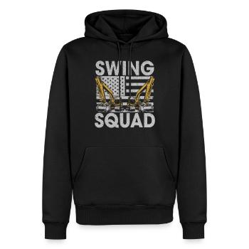 Funny construction workers & construction site excavator drivers - Men’s Premium Organic Hoodie - black - Front - Nico (187cm)