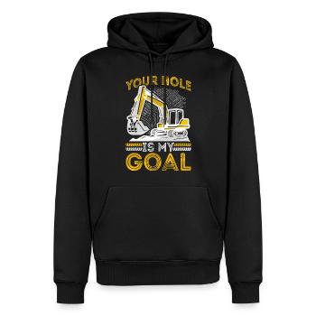 Funny construction workers & construction site excavator drivers - Men’s Premium Organic Hoodie - black - Front - Nico (187cm)