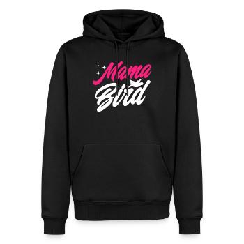 Mama Bird - Männer Premium Bio Hoodie - Schwarz - Vorne - Nico (187cm)