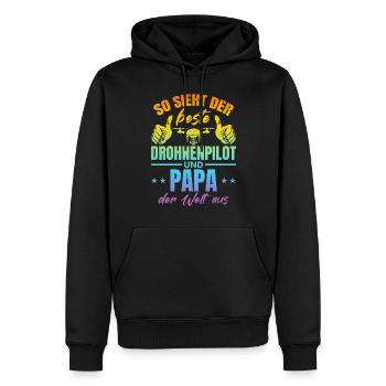 Drohnenpilot Papa Drohnen Pilot Papa - Männer Premium Bio Hoodie - Schwarz - Vorne - Nico (187cm)