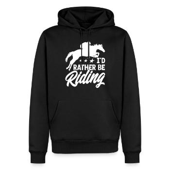 Id Rather Be Riding - Männer Premium Bio Hoodie - Schwarz - Vorne - Nico (187cm)