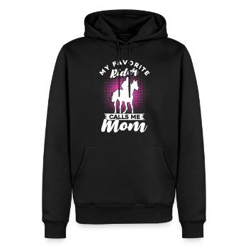 My Favorite Rider Calls Me Mom - Männer Premium Bio Hoodie - Schwarz - Vorne - Nico (187cm)