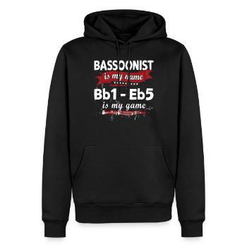 Holzblasinstrument Musik Bassoonist - Männer Premium Bio Hoodie - Schwarz - Vorne - Nico (187cm)