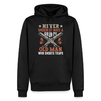 Clay Pigeon Shooting & Funny Sport Shooter Clay Pigeons - Sweat à capuche Premium bio Homme - noir - Devant - Nico (187cm)