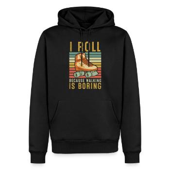 Inline Skate Geschenk Rollerskates Roller 70er - Männer Premium Bio Hoodie - Schwarz - Vorne - Nico (187cm)