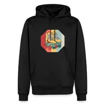 Patins à roulettes Patins à roues alignées Cadeau femme homme - Sweat à capuche Premium bio Homme - noir - Devant - Nico (187cm)
