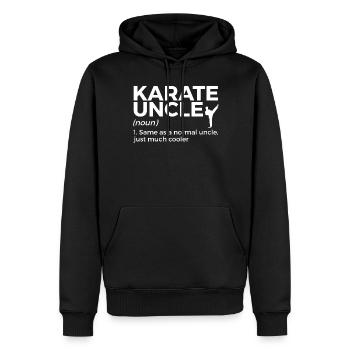 Karaté - Sweat à capuche Premium bio Homme - noir - Devant - Nico (187cm)