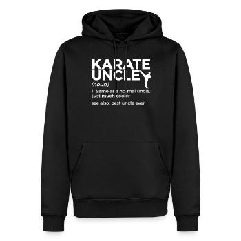 Karaté - Sweat à capuche Premium bio Homme - noir - Devant - Nico (187cm)