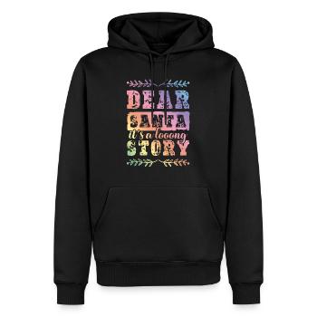 Citation de Noël drôle - Sweat à capuche Premium bio Homme - noir - Devant - Nico (187cm)