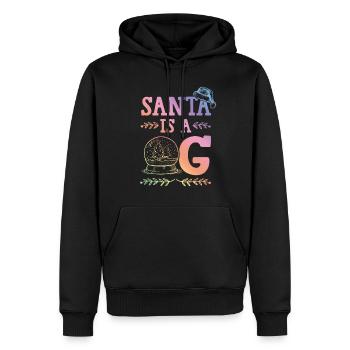 Le Père Noël est un OG - Sweat à capuche Premium bio Homme - noir - Devant - Nico (187cm)