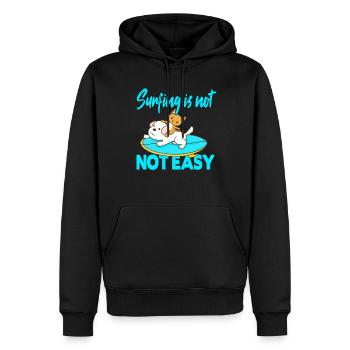 Surfing is not easy - Men’s Premium Organic Hoodie - black - Front - Nico (187cm)
