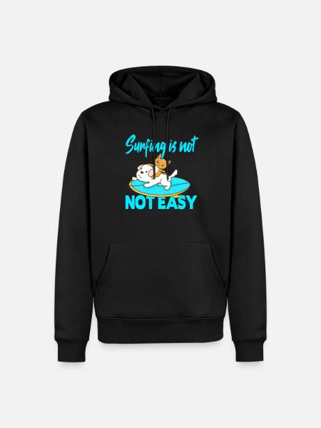 Surfing is not easy - Men’s Premium Organic Hoodie - black