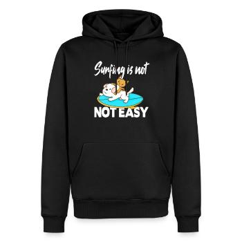 Surfing is not easy - Men’s Premium Organic Hoodie - black - Front - Nico (187cm)