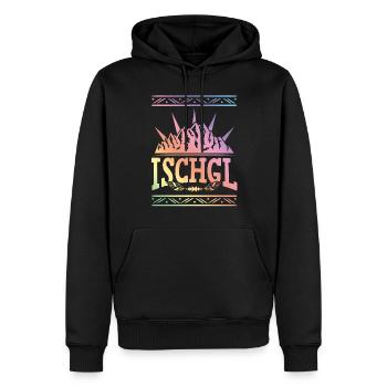 Ischgl Alps Austria - Men’s Premium Organic Hoodie - black - Front - Nico (187cm)
