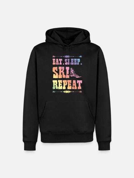 Eat Sleep Ski Repeat - Men’s Premium Organic Hoodie - black