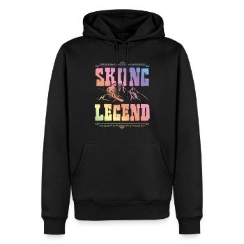 Légende du ski - Sweat à capuche Premium bio Homme - noir - Devant - Nico (187cm)