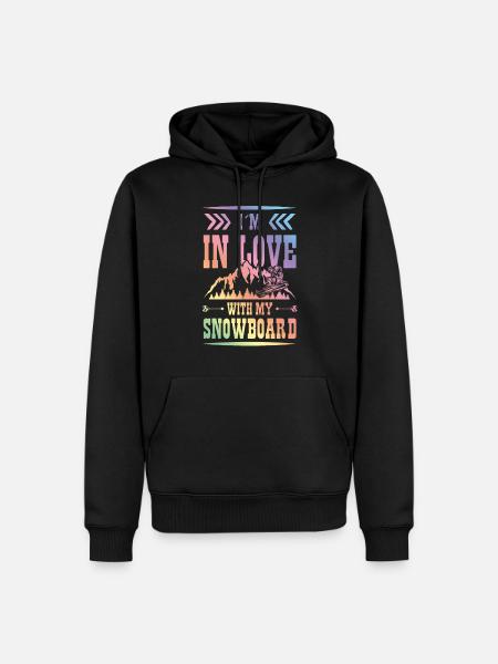 love Snowboarding - Männer Premium Bio Hoodie - Schwarz