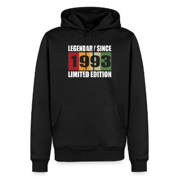 30th birthday born 1993 Legendary Since 1993 - Men’s Premium Organic Hoodie - black - Front - Nico (187cm)