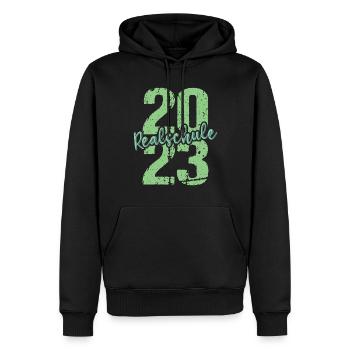 Realschule bestanden Realschulabschluss 2023 - Männer Premium Bio Hoodie - Schwarz - Vorne - Nico (187cm)
