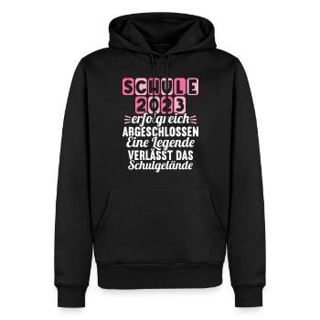 Eine Legende verlässt das Gelände Realschule 2023 - Männer Premium Bio Hoodie - Schwarz - Vorne - Nico (187cm)