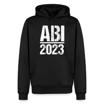 Abitur Gymnasium Damen und Herren Abi 2023 - Männer Premium Bio Hoodie - Schwarz - Vorne - Nico (187cm)