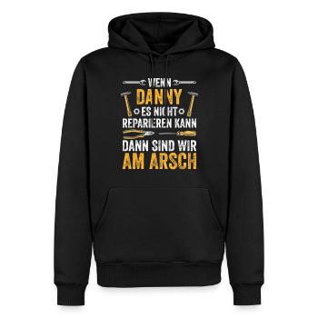 Lustiges Danny Handwerker Heimwerker Sprüche - Männer Premium Bio Hoodie - Schwarz - Vorne - Nico (187cm)