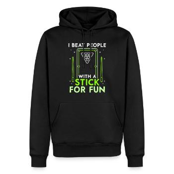 Ich Schlage Leute Mit Einem Stock Zum Spaß Pool - Männer Premium Bio Hoodie - Schwarz - Vorne - Nico (187cm)