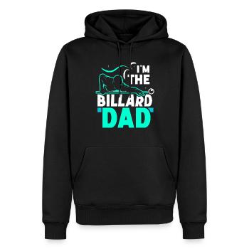 Je suis le billard Billard-Papa Billard Pool - Sweat à capuche Premium bio Homme - noir - Devant - Nico (187cm)