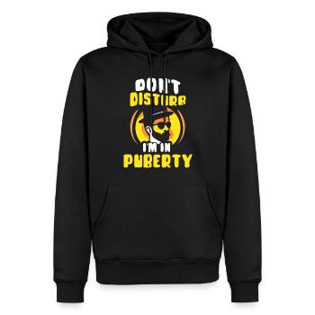 Bitte Nicht Stören: Ich Bin In Der Pubertät - Männer Premium Bio Hoodie - Schwarz - Vorne - Nico (187cm)