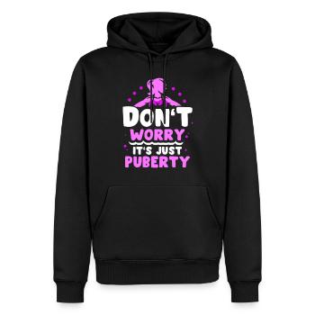 Keine Sorge Das Ist Nur Die Pubertät Erwachsen - Männer Premium Bio Hoodie - Schwarz - Vorne - Nico (187cm)